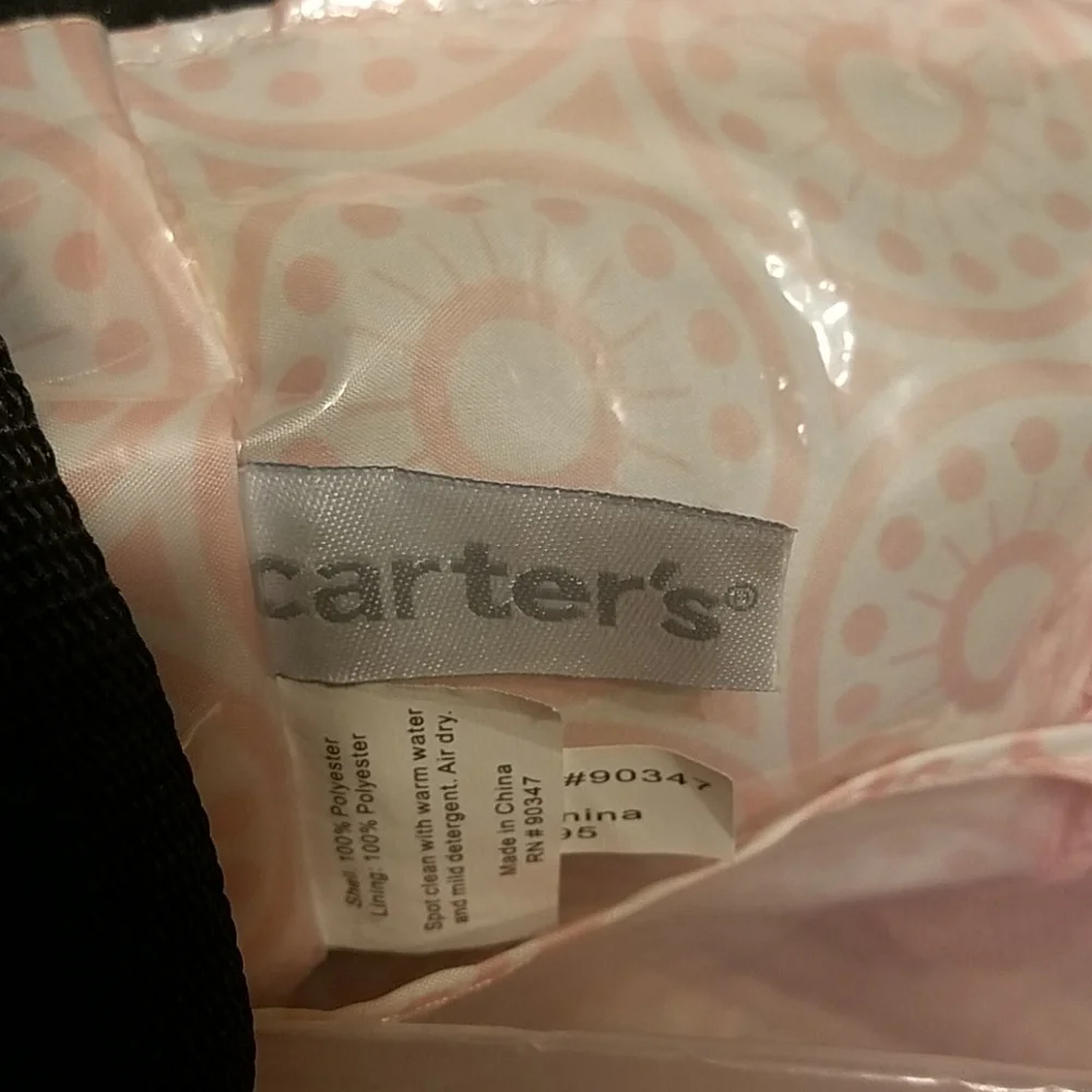 CARTER'S Diaper Bag Pink and Black